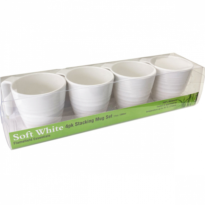 Kopp Seramika hvit 4-pakk Flamefield i gruppen Kjøkkenutstyr / Husholdning / Kopper og krus hos Camping 4U (12-8042-3)