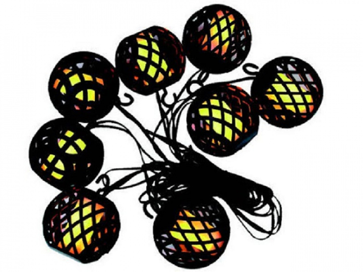 Lysslynge med flammekuler LED 8stk i gruppen Elektronikk / Belysning / Brytere / Uttak / Lykt & bordlamper hos Camping 4U (17-0038-09)