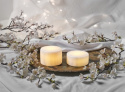 Bordlys ekte marmor hvit 6 cm
