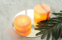 Bordlys ekte marmor ravfarget 6 cm