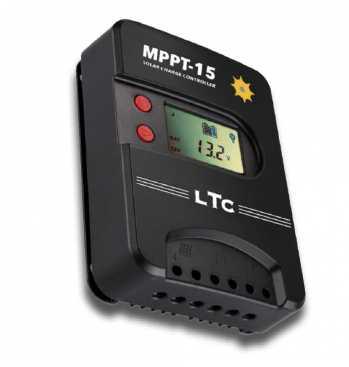 REGULATOR MPPT 15AMP DISPLAY i gruppen Elektronikk / Solcellepanel hos Camping 4U (2068)