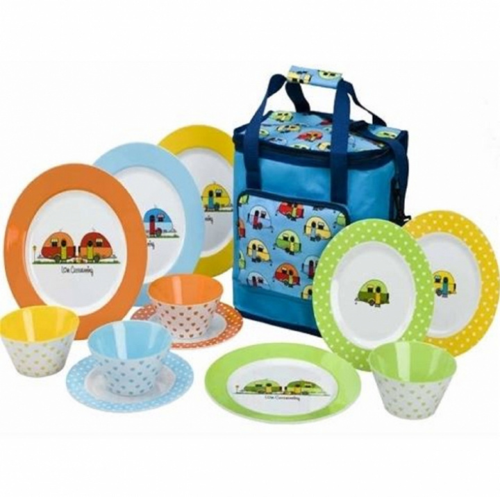 Servisset CAMPER SMILES med kjølebag i gruppen Outlet / Utgående varer hos Camping 4U (20991731)