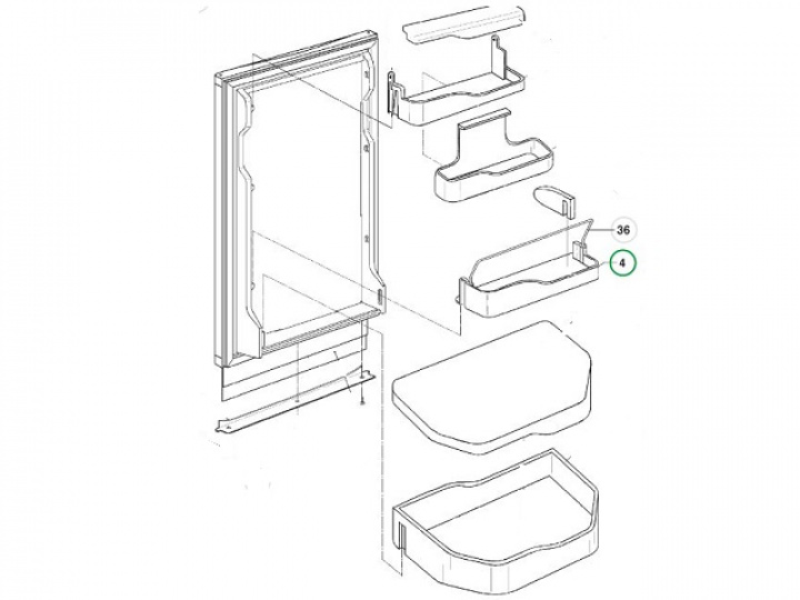 Hylle for kjøleskap Dometic i gruppen Bobil & Caravan / Kjøleskap / Reservedeler Dometic hos Camping 4U (241207710)