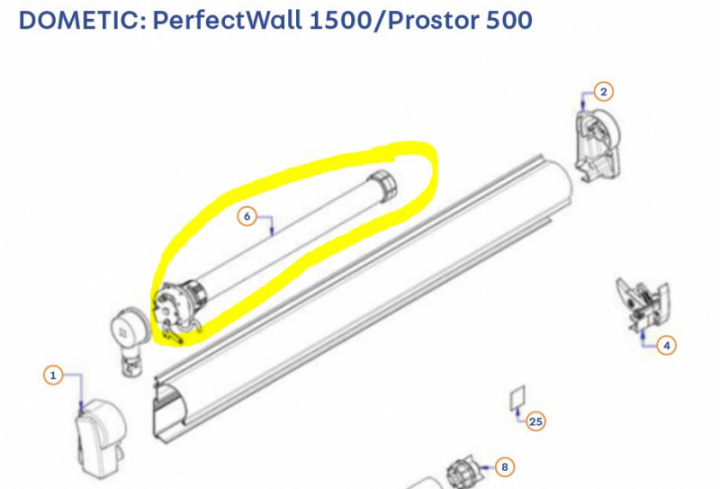 Motor for Dometic PW 1500/Prostor 500 i gruppen Markise & Telt / Markiser / Reservedeler markiser / Reservedeler Dometic / PW1500 / Prostor 500 hos Camping 4U (4453000901)