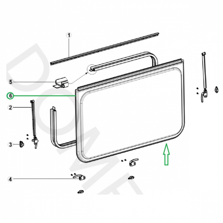 Vindus 500x300mm MC6010500X0300 Dometic i gruppen Chassis / Vinduer / Vindusglass hos Camping 4U (4460004997)