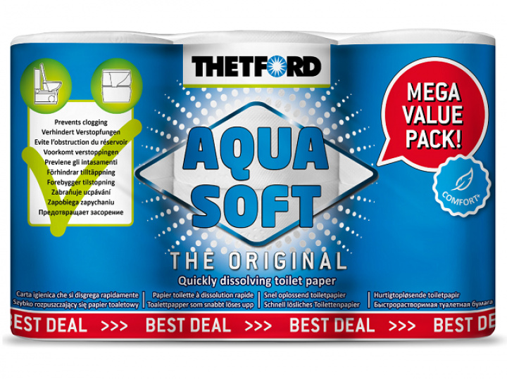 Toalettpapir 6-pack Thetford Aqua Soft i gruppen Bobil & Caravan / Toalett & sanitærprodukter / Sanitærprodukter hos Camping 4U (590013)