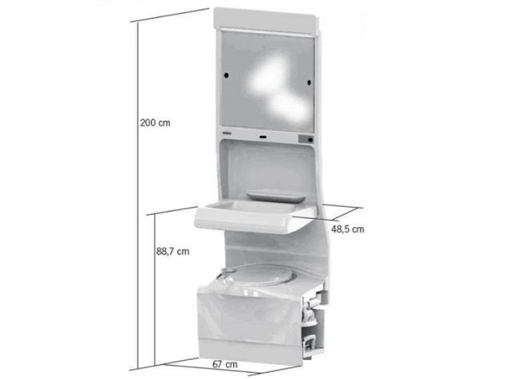 Komplett sanitærvegg for toalettrom i gruppen Bobil & Caravan / Toalett & sanitærprodukter / Andre toalettartikler hos Camping 4U (64205)