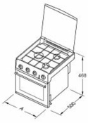 Gasskomfyr/ovn Spinflo Triplex