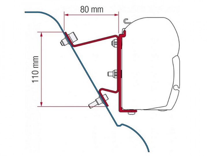 Adapter Mercedes Sprinter H3, VW Crafter H3 i gruppen Markise & Telt / Markiser / Markiseadaptere / Fiamma adaptere hos Camping 4U (98655-591)