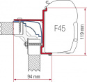 Adapterkit 4 delar till väggmarkis Fiamma F45 S / F45 L Bürstner / La