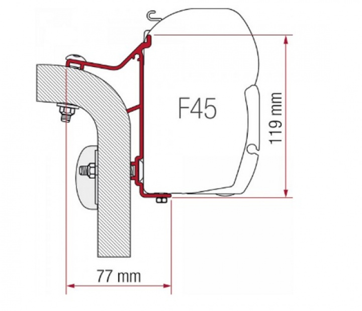 Markisadapter Fiamma Hymer Van/B2 350 cm i gruppen Markise & Telt / Markiser / Markiseadaptere / Fiamma adaptere hos Camping 4U (9903515)