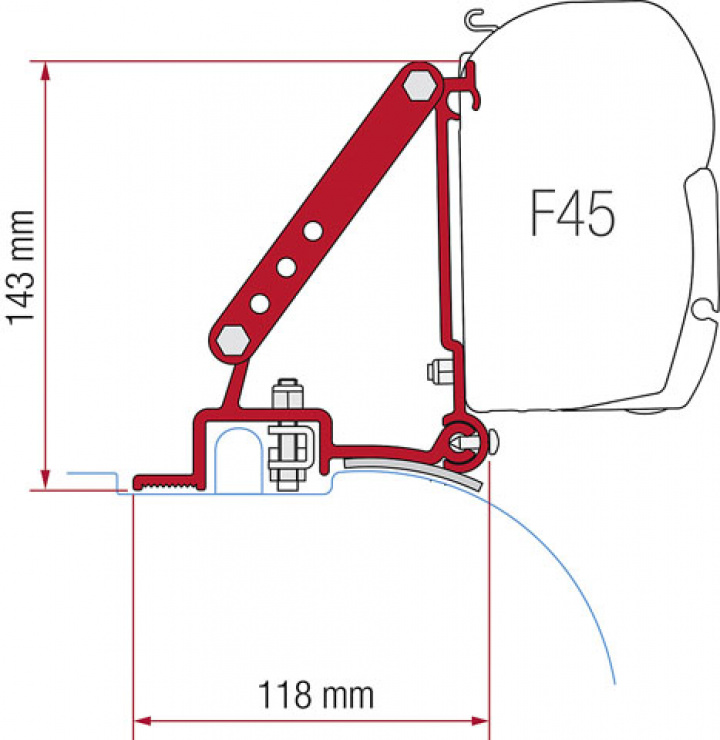 Adapter Fiat Ducato (2 deler) + Jumper Boxer High Roof til mars -06