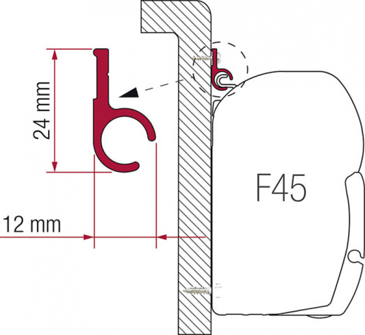 Adapter Fiamma till F45 Rail 400 i gruppen Markise & Telt / Markiser / Markiseadaptere / Fiamma adaptere hos Camping 4U (9903571)