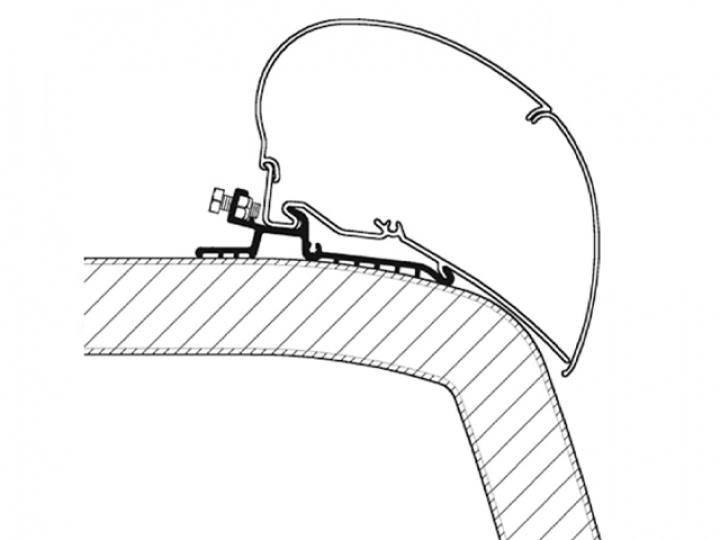 Adapterskena 400 cm till takmarkis Thule Omnistor Serie 6 / 9 Hymer S i gruppen Markise & Telt / Markiser / Markiseadaptere / Omnistor adaptere hos Camping 4U (9903915)