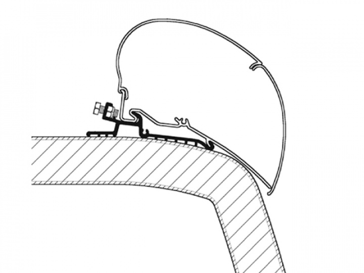 Adapterskena 500 cm till takmarkis Thule Omnistor Serie 6 / 9 Hymer S i gruppen Markise & Telt / Markiser / Markiseadaptere / Omnistor adaptere hos Camping 4U (9903917)