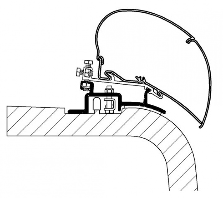 Adapterkit 2 delar till takmarkis Thule Omnistor Serie 6 / 9 Ducato, i gruppen Markise & Telt / Markiser / Markiseadaptere / Omnistor adaptere hos Camping 4U (9903925)