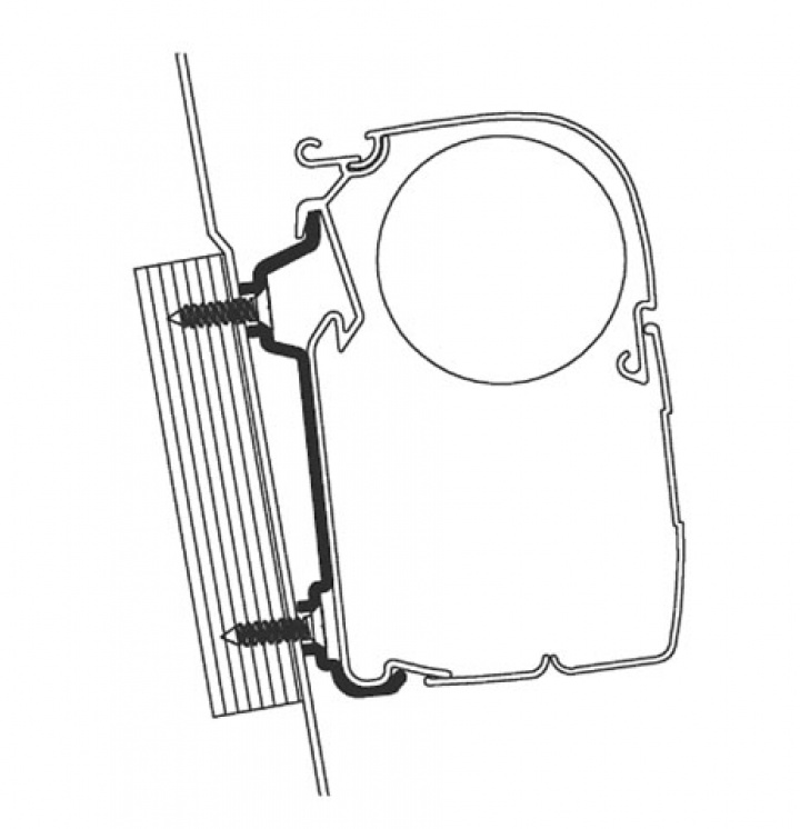 Adapterkit 2 delar till väggmarkis Thule Omnistor Serie 5 / 8 Ford Tr i gruppen Markise & Telt / Markiser / Markiseadaptere / Omnistor adaptere hos Camping 4U (9903957)