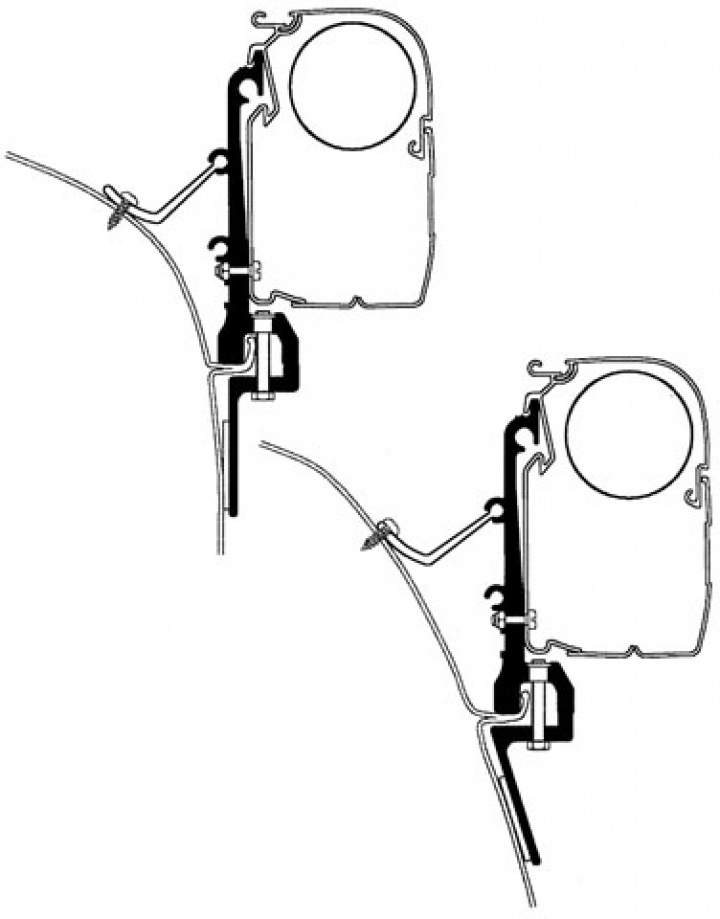 Markisadapter 3 delar väggmarkis Thule Omnistor Serie 2/5/8 Van Ad i gruppen Markise & Telt / Markiser / Markiseadaptere / Omnistor adaptere hos Camping 4U (9904330)