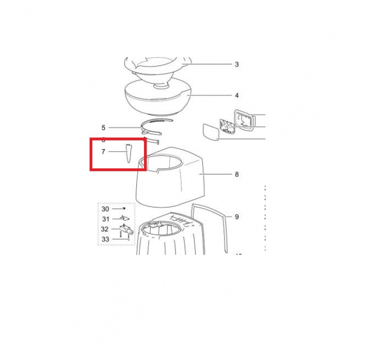 Handtag för C250/C260,Vit Thetford i gruppen Bobil & Caravan / Toalett & sanitærprodukter / Reservedel toalett hos Camping 4U (9906733)