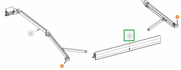 Leadrail 8000 ano - 4.50M vit Nr 14 i gruppen Markise & Telt / Markiser / Reservedeler markiser / Reservedeler Thule / Omnistor / Omnistor 8000 hos Camping 4U (9908236)
