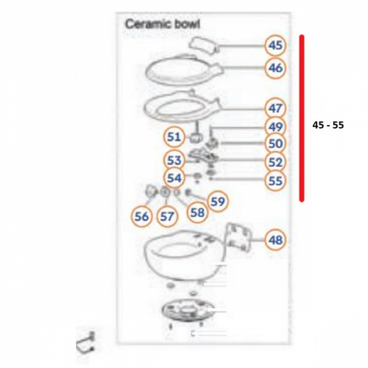 Toasits Thetford C263 Ceramic bowl i gruppen Bobil & Caravan / Toalett & sanitærprodukter / Reservedel toalett hos Camping 4U (9908878)