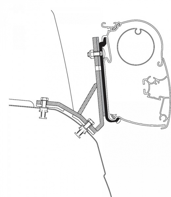 Thule Adapter Ducato & Iveco H1/H2 Lift roof i gruppen Markise & Telt / Markiser / Markiseadaptere / Omnistor adaptere hos Camping 4U (9909713)