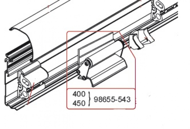 ROLLER TUBE SUPPORT F45 i gruppen Markise & Telt / Markiser / Reservedeler markiser / Reservedeler Fiamma / Fiamma F45 i 250-400 hos Camping 4U (9909867)