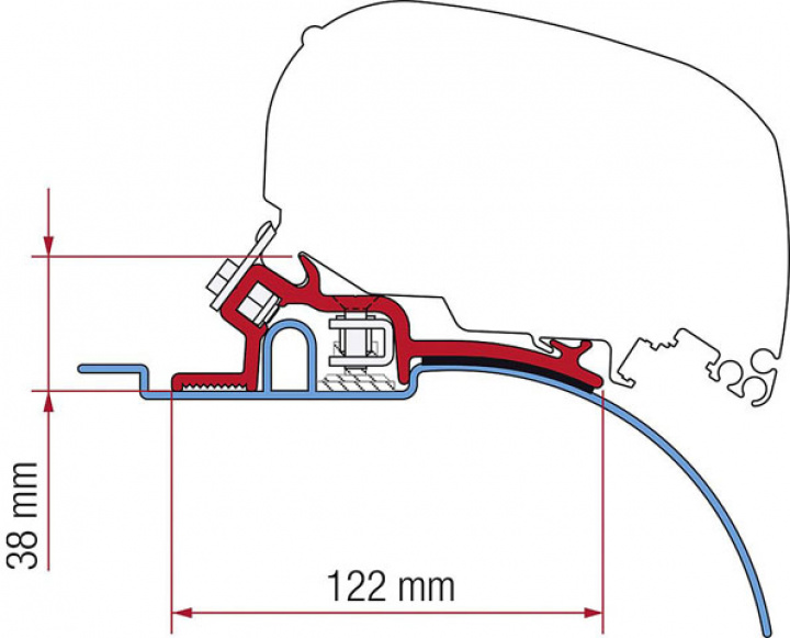 Markisadap. Fiamma Fiat Ducato/Citroen Jumper/Peugeot/Boxer juni -06 i gruppen Markise & Telt / Markiser / Markiseadaptere / Fiamma adaptere hos Camping 4U (9910390)