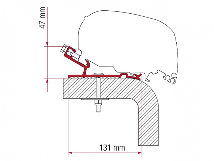 Markisadapter 320cm, till Fiamma F45S/F65L, Hymer i gruppen Markise & Telt / Markiser / Markiseadaptere / Fiamma adaptere hos Camping 4U (9910473)