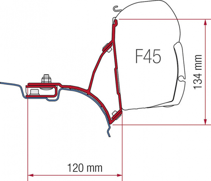 Markisadapter VW T5 Transporter Multivan i gruppen Markise & Telt / Markiser / Markiseadaptere / Fiamma adaptere hos Camping 4U (9910479)