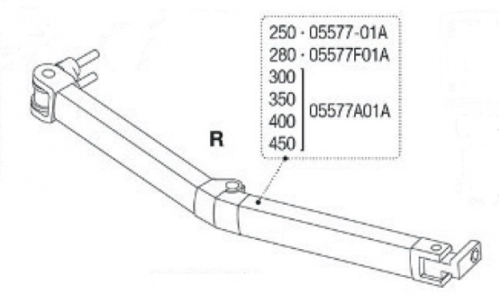 R.H. ARM F45I-F45TI 250 EXT. 200 i gruppen Markise & Telt / Markiser / Reservedeler markiser / Reservedeler Fiamma / F45 Ti / F1 Titanium 250 - 450 hos Camping 4U (9910986)