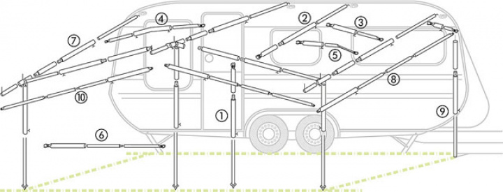 Mellanstycke 19 mm 80 cm stål, 2 st i gruppen Bestillingsvarer hos Camping 4U (9912231)