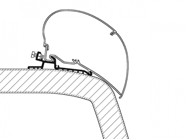 Adapterskena 600 cm till takmarkis Thule Omnistor Serie 6 / 9 Hymer S i gruppen Markise & Telt / Markiser / Markiseadaptere / Omnistor adaptere hos Camping 4U (9912281)