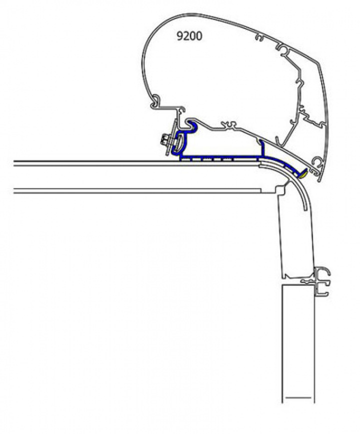 Adapterskena 350 cm till takmarkis Thule Omnistor Serie 6 / 9 Hymer 2 i gruppen Markise & Telt / Markiser / Markiseadaptere / Omnistor adaptere hos Camping 4U (9913371)