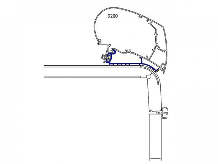 Adapterskena 450 cm till takmarkis Thule Omnistor Serie 6 / 9 Hymer 2 i gruppen Markise & Telt / Markiser / Markiseadaptere / Omnistor adaptere hos Camping 4U (9913373)