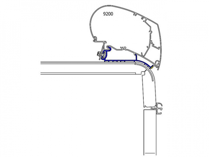 Adapterskena 500 cm till takmarkis Thule Omnistor Serie 6 / 9 Hymer 2 i gruppen Markise & Telt / Markiser / Markiseadaptere / Omnistor adaptere hos Camping 4U (9913374)