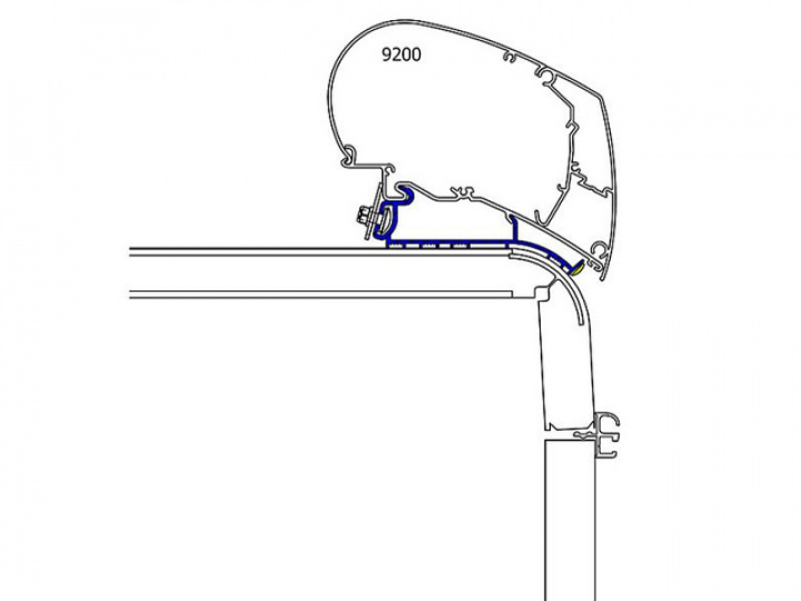 Adapterskena 550 cm till takmarkis Thule Omnistor Serie 6 / 9 Hymer 2 i gruppen Markise & Telt / Markiser / Markiseadaptere / Omnistor adaptere hos Camping 4U (9913375)