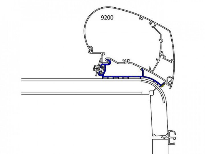 Adapterskena 600 cm till takmarkis Thule Omnistor Serie 6 / 9 Hymer 2 i gruppen Markise & Telt / Markiser / Markiseadaptere / Omnistor adaptere hos Camping 4U (9913376)