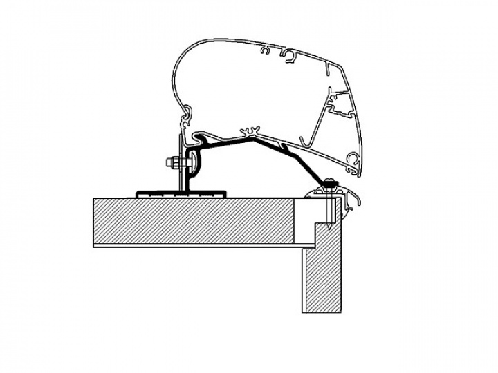 Adapterskena 400 cm till takmarkis Thule Omnistor Serie 6 / 9 Fendt R i gruppen Markise & Telt / Markiser / Markiseadaptere / Omnistor adaptere hos Camping 4U (9913527)