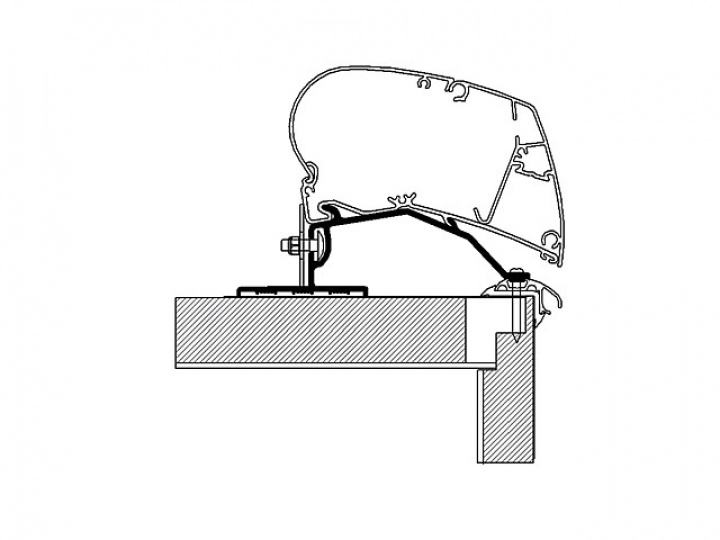 Adapterskena 450 cm till takmarkis Thule Omnistor Serie 6 / 9 Fendt R i gruppen Markise & Telt / Markiser / Markiseadaptere / Omnistor adaptere hos Camping 4U (9913528)