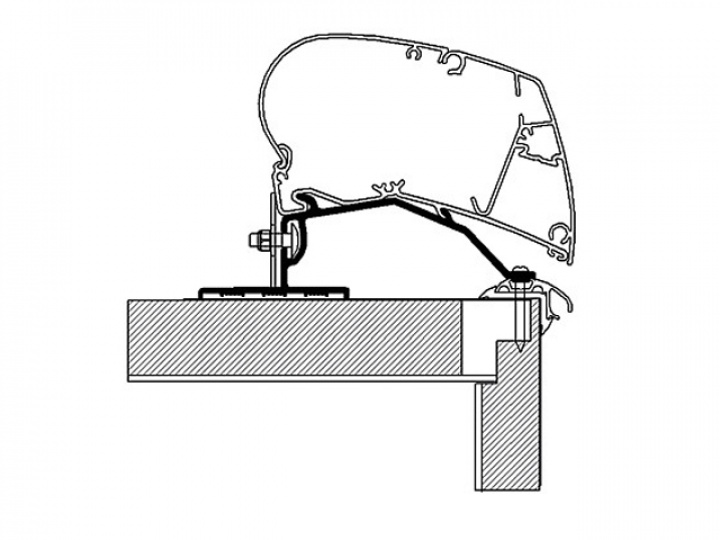 Adapterskena 500 cm till takmarkis Thule Omnistor Serie 6 / 9 Fendt R i gruppen Markise & Telt / Markiser / Markiseadaptere / Omnistor adaptere hos Camping 4U (9913529)