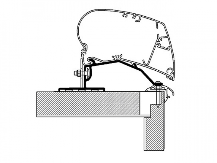 Adapterskena 550 cm till takmarkis Thule Omnistor Serie 6 / 9 Fendt R i gruppen Markise & Telt / Markiser / Markiseadaptere / Omnistor adaptere hos Camping 4U (9913631)