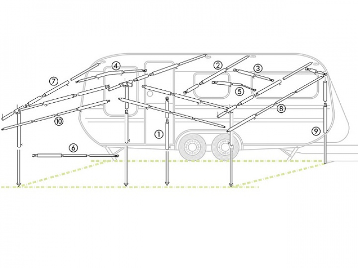 Forlengningsstang Aluminium i gruppen Markise & Telt / Fortelt / Fortelt campingvogn / Stativ / Teltstenger hos Camping 4U (9915125R)