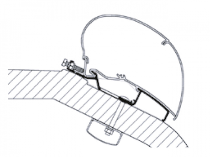 Adapterskena 350 cm till takmarkis Thule Omnistor Serie 6 / 9 LMC Lib i gruppen Markise & Telt / Markiser / Markiseadaptere / Omnistor adaptere hos Camping 4U (9915346)