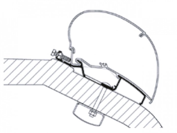 Adapterskena 375 cm till takmarkis Thule Omnistor Serie 6 / 9 LMC Lib i gruppen Markise & Telt / Markiser / Markiseadaptere / Omnistor adaptere hos Camping 4U (9915347)