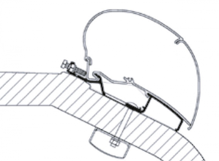 Adapterskena 400 cm till takmarkis Thule Omnistor Serie 6 / 9 LMC Lib i gruppen Markise & Telt / Markiser / Markiseadaptere / Omnistor adaptere hos Camping 4U (9915348)