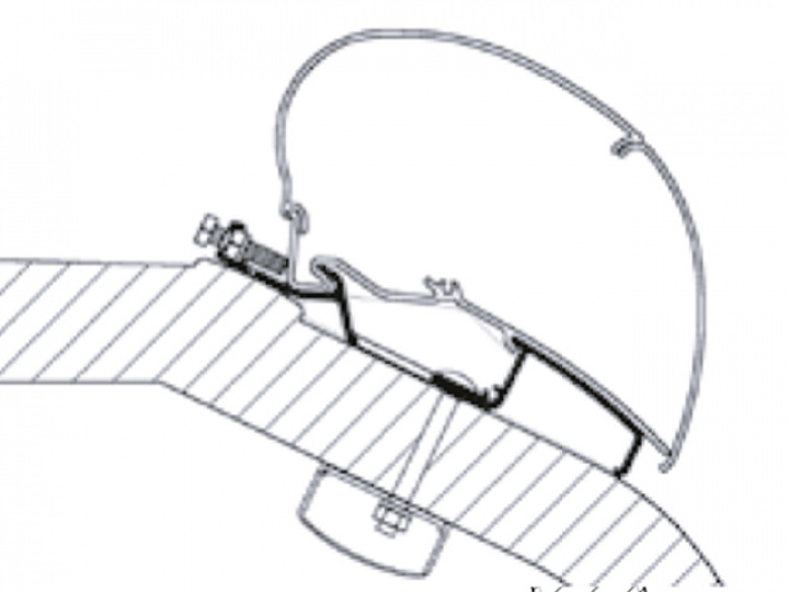 Adapterskena 450 cm till takmarkis Thule Omnistor Serie 6 / 9 LMC Lib i gruppen Markise & Telt / Markiser / Markiseadaptere / Omnistor adaptere hos Camping 4U (9915349)