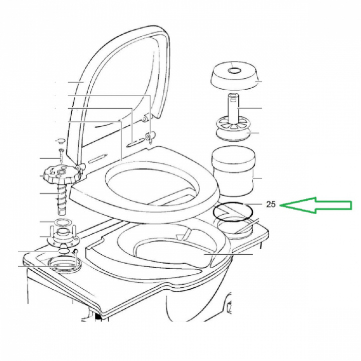 O-ring Thetford C2, C3, C4 i gruppen Bobil & Caravan / Toalett & sanitærprodukter / Reservedel toalett hos Camping 4U (9918803)