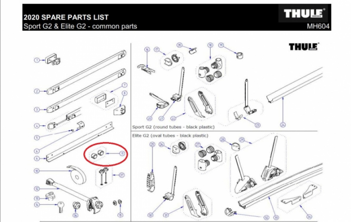 Plastdetalj til Thule Elite G2 i gruppen Chassis / Sykkelstativ / Reservdeler Thule Sykkelstativ / Thule Sport hos Camping 4U (9919658)