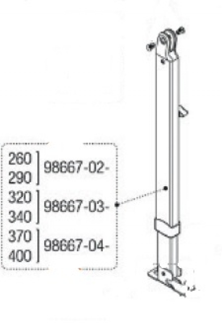 LEFT SUPPORT LEG F65S 370/400-F65L i gruppen Markise & Telt / Markiser / Reservedeler markiser / Reservedeler Fiamma / F65 S Polar White 260 - 400 hos Camping 4U (9919741)